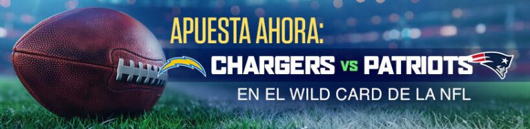 Apuesta ahora Chargers vs Patriots en el Wild Card de la NFL