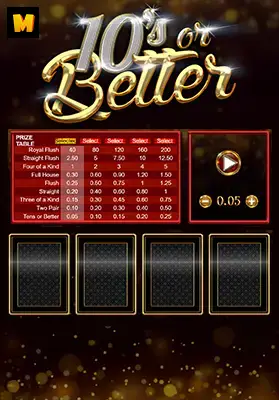 Play Tens or Better Casino Game