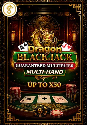 Play Dragon Blackjack Guaranteed Multiplier Multihand Casino Game
